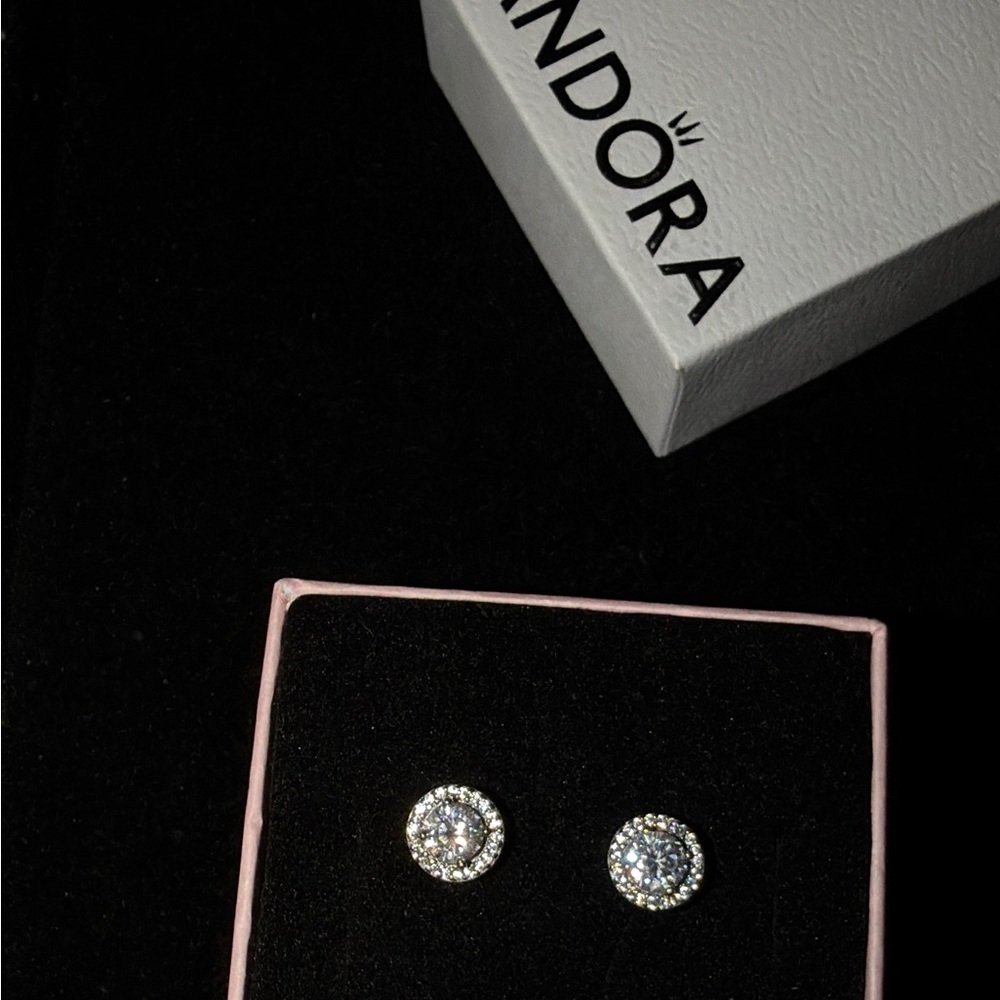 Round Sparkle Stud Earrings